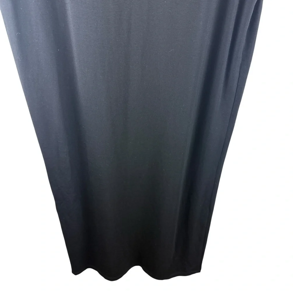 Reformation Bronwyn T-shirt dress Sz Small S Black side split stretch - Picture 8 of 10